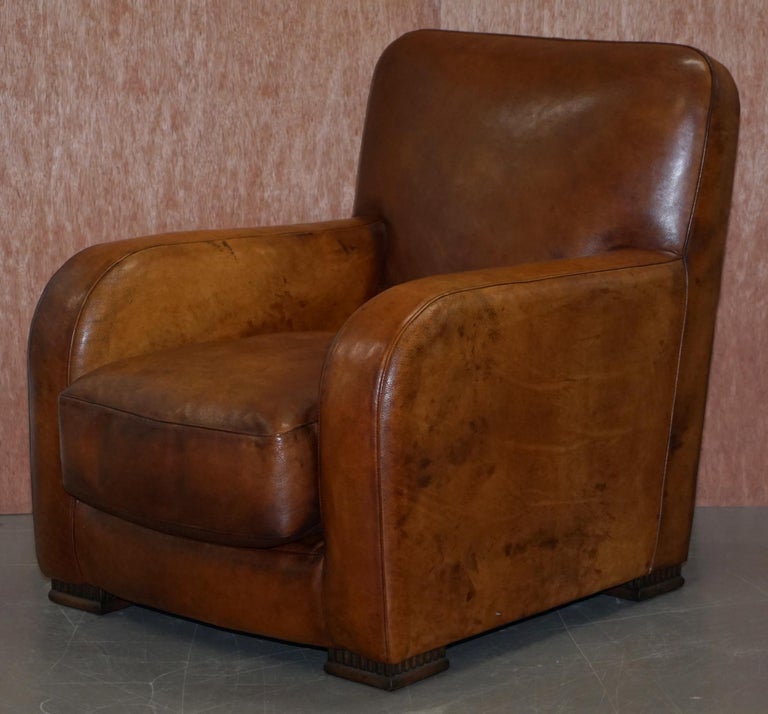 Lovely Tetrad Totnes Eco Hand Dyed Brown Leather Feather Filled Cushion