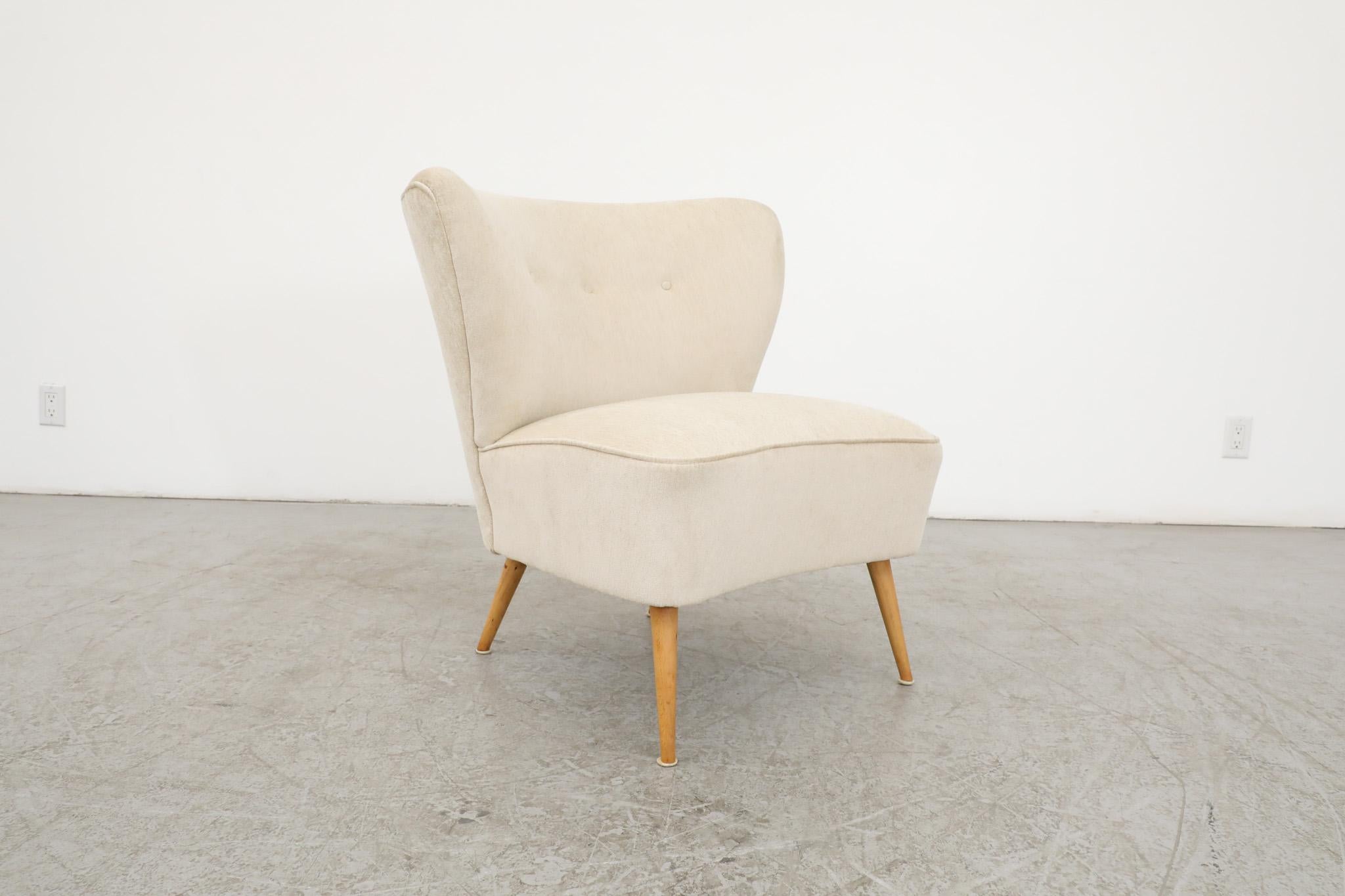 Lovely Theo Ruth Style Low Wing Back Lounge Chair in Ivory 3