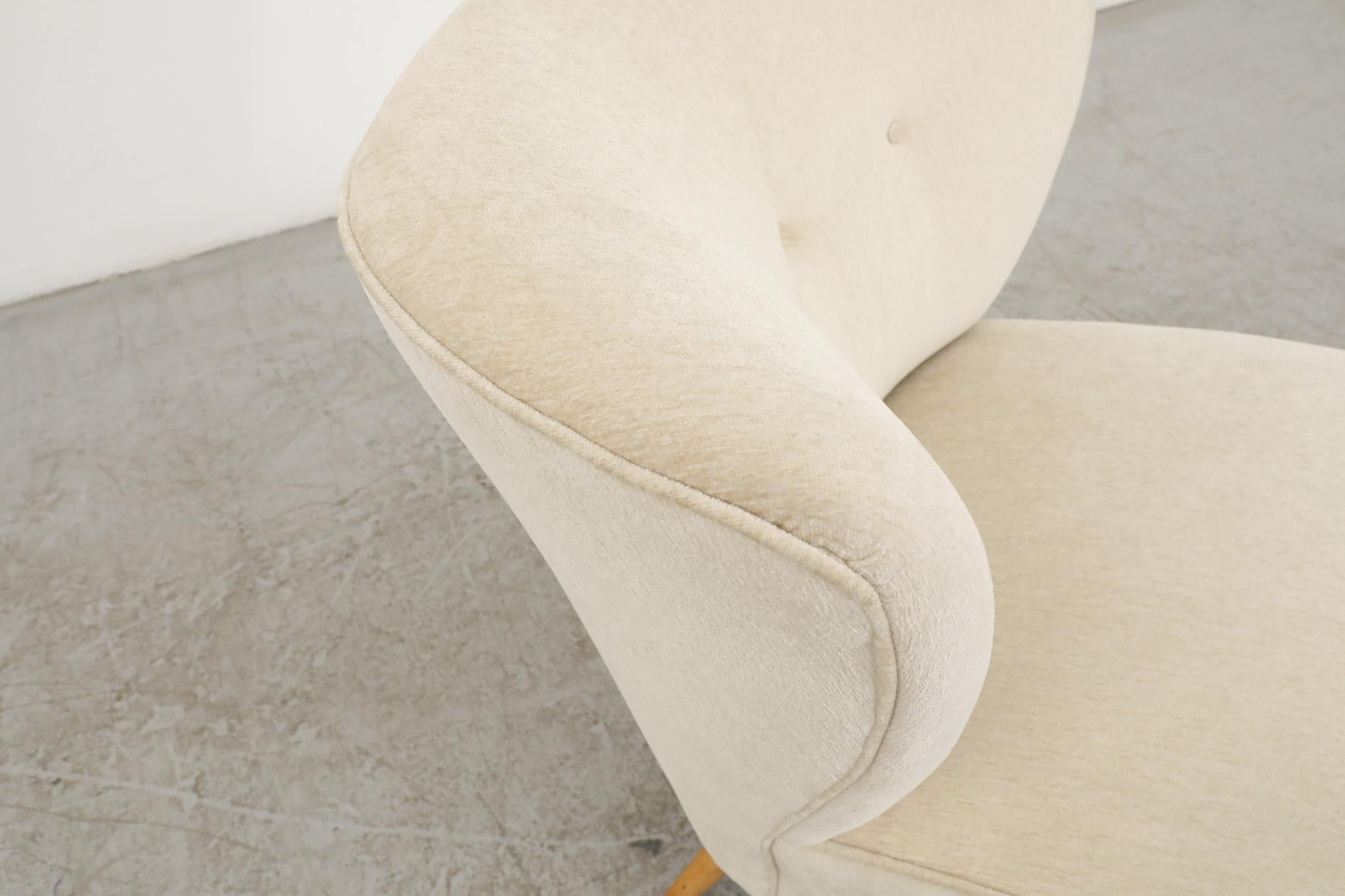 Lovely Theo Ruth Style Low Wing Back Lounge Chair in Ivory 5