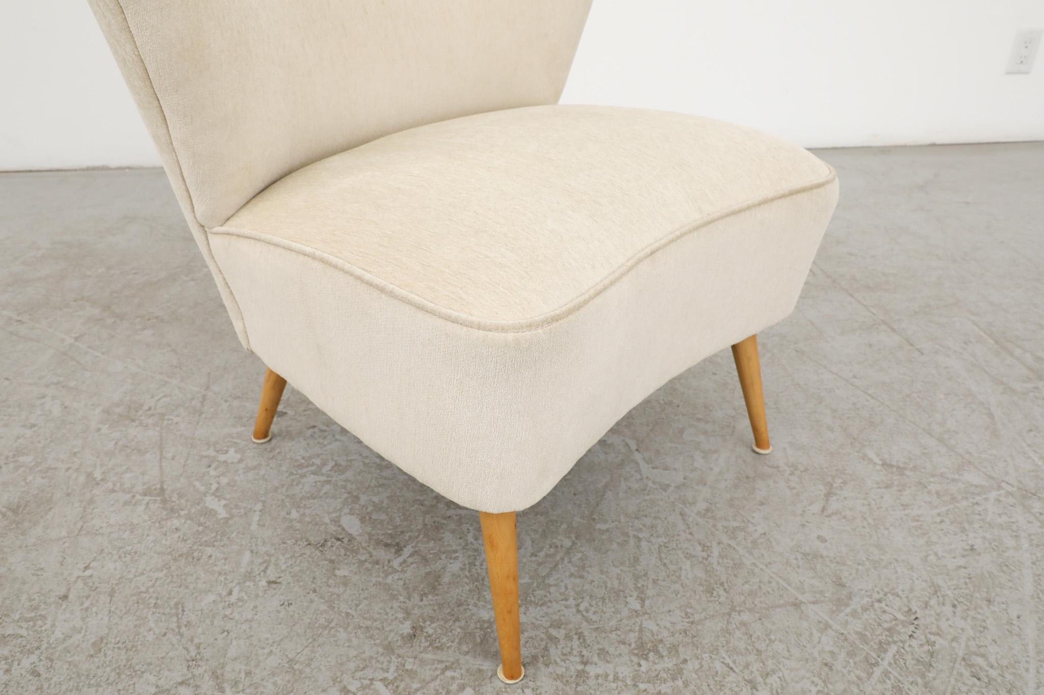 Lovely Theo Ruth Style Low Wing Back Lounge Chair in Ivory 6