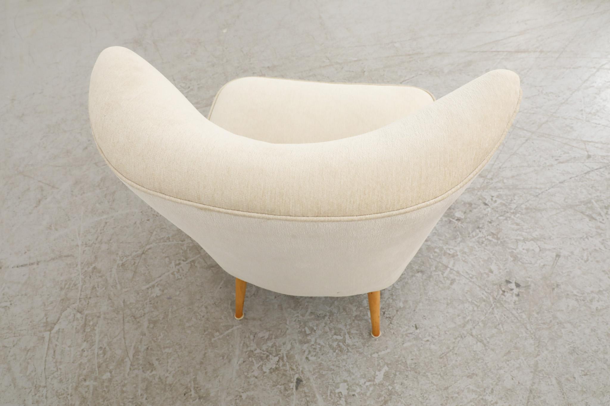 Lovely Theo Ruth Style Low Wing Back Lounge Chair in Ivory 8