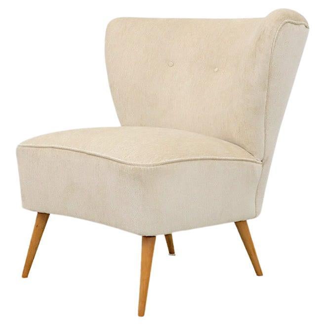 Lovely Theo Ruth Style Low Wing Back Lounge Chair in Ivory