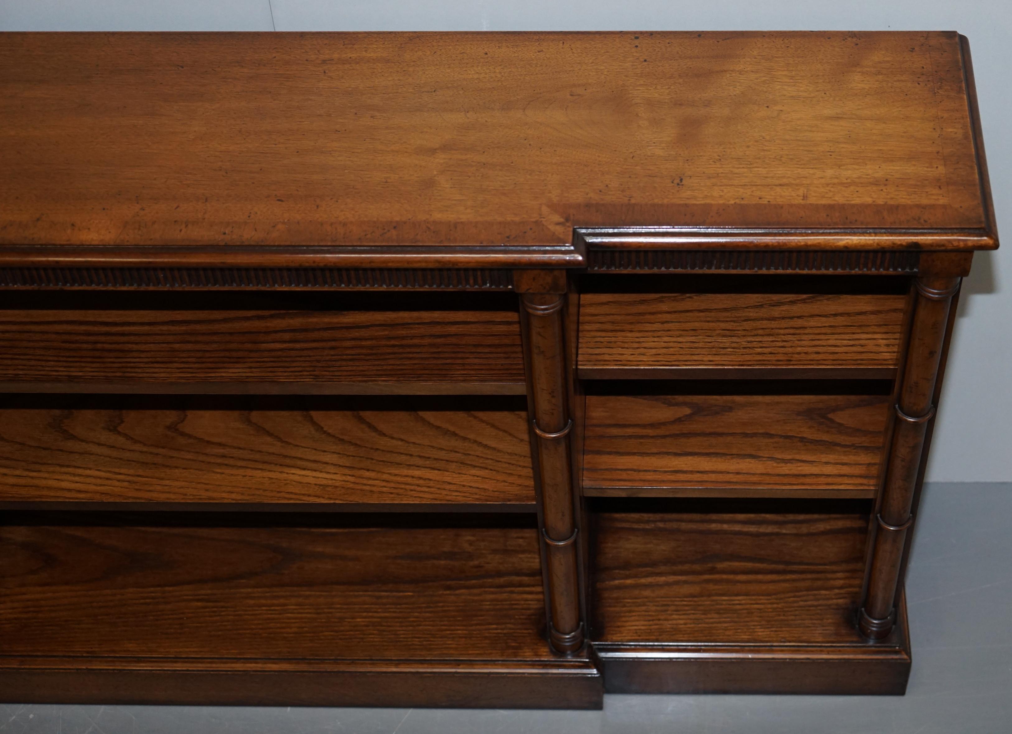20th Century Lovely Theodore Alexander Breakfront Library Dwarf Open Bookcase