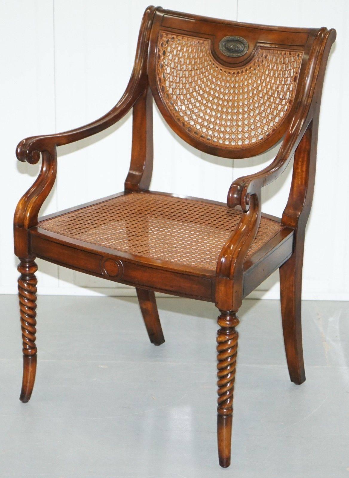 Contemporary Lovely Theodore Alexander Campaign Fold Out Desk Writing Table and Chair