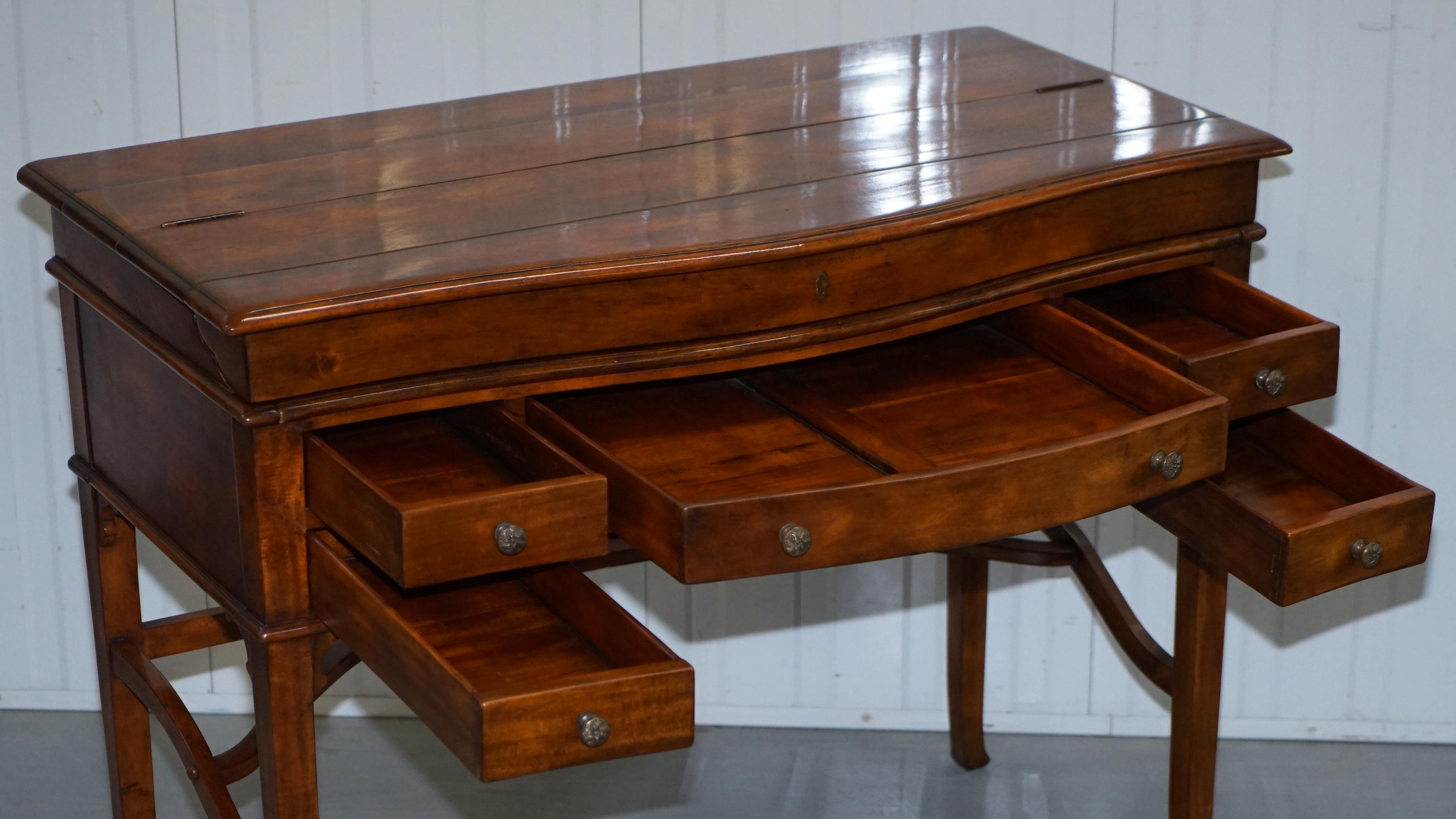 Lovely Theodore Alexander Campaign Fold Out Desk Writing Table Leather 12