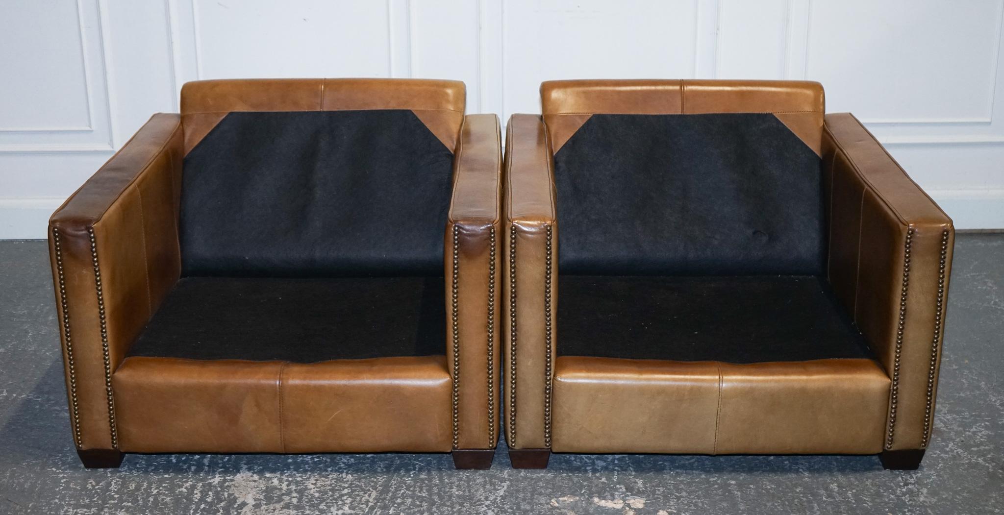 LOVELY TIMOTHY OULTON VISCOUNT PAiR DI ARMACI IN PELLE TAN RRP £ 5200 in vendita 10