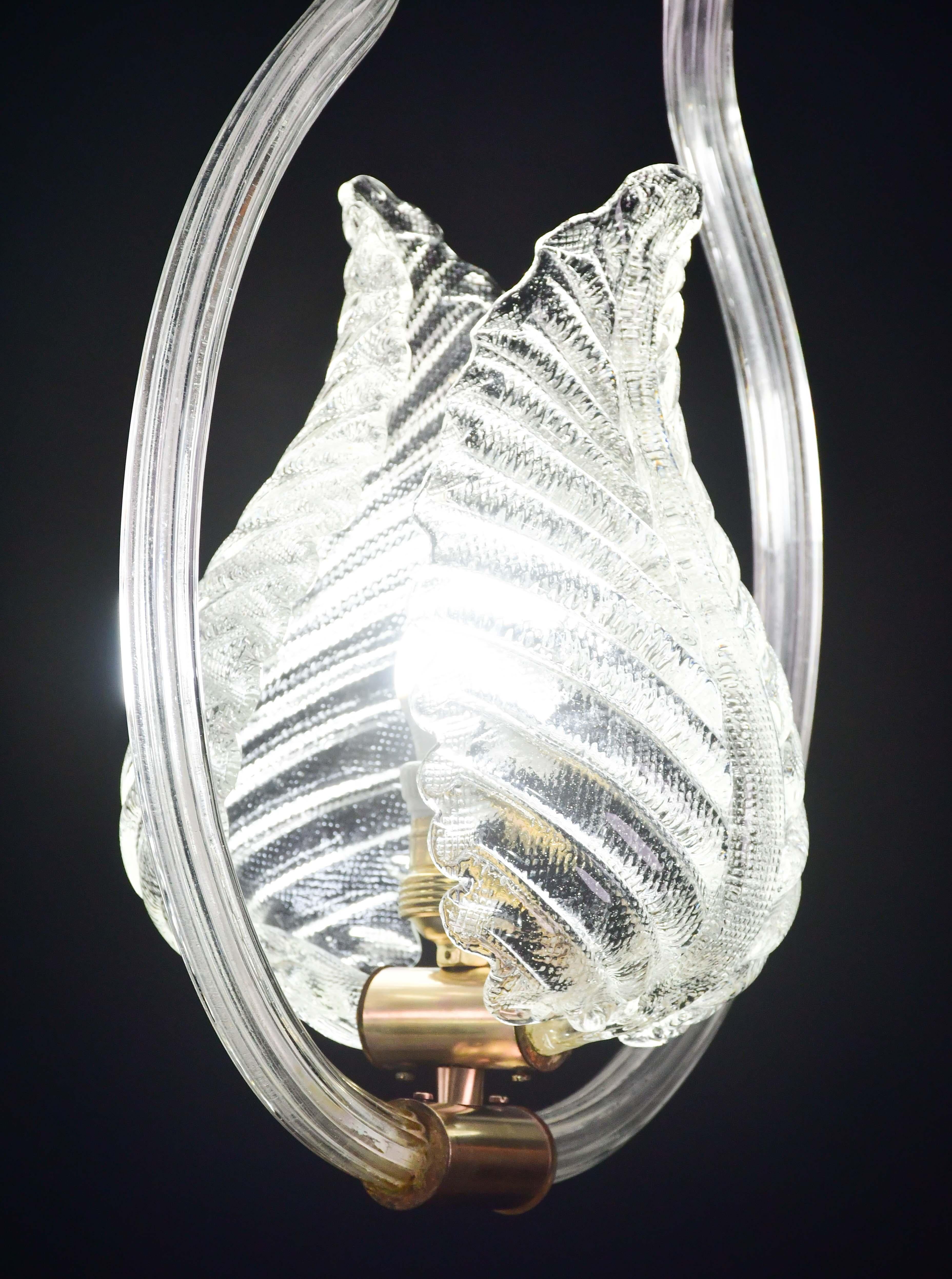 Wunderschöne transparente Art Decò Barovier e Toso Pendelleuchte Murano Glas, 1930er Jahre im Angebot 6
