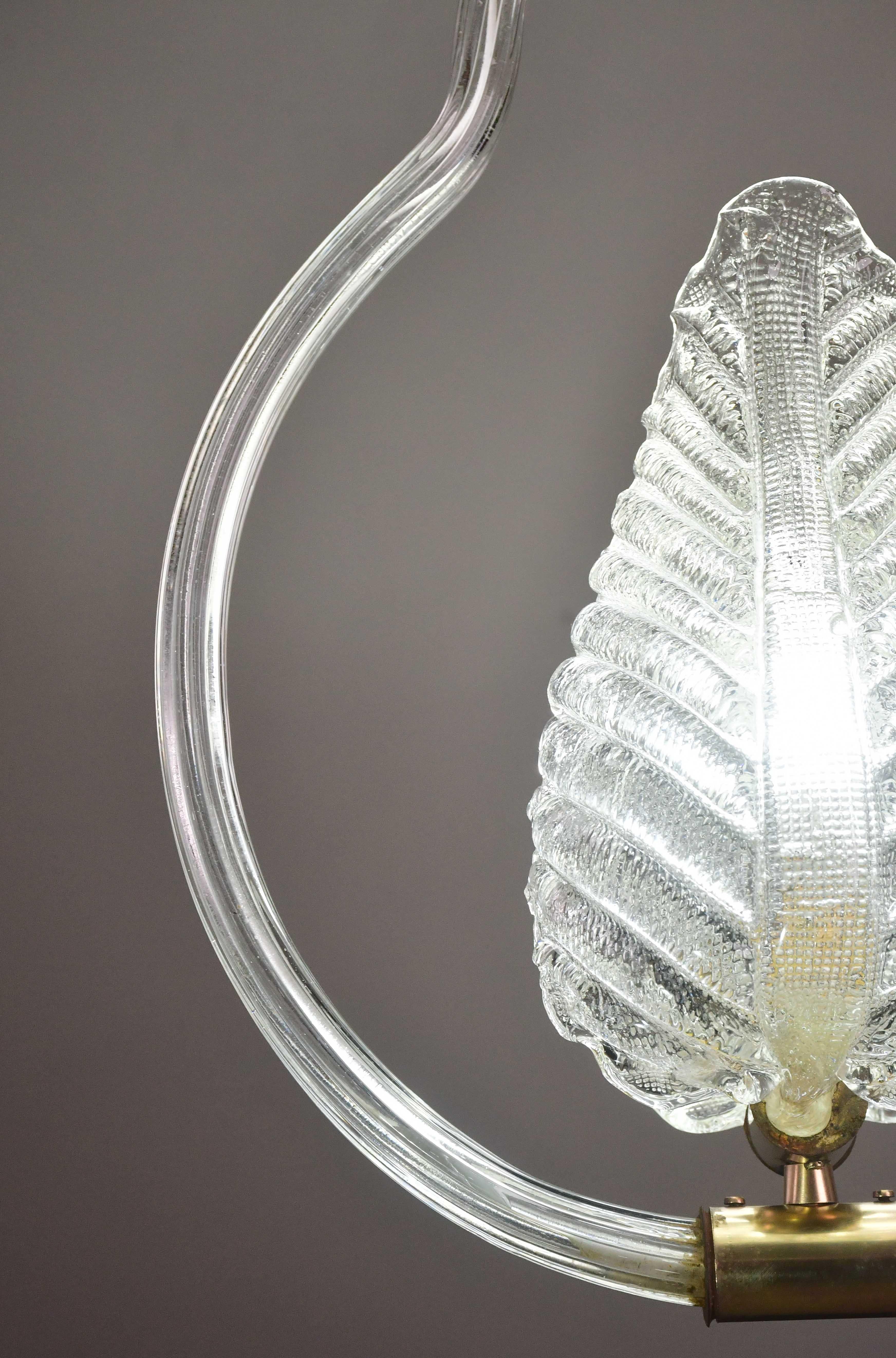 Wunderschöne transparente Art Decò Barovier e Toso Pendelleuchte Murano Glas, 1930er Jahre im Angebot 7