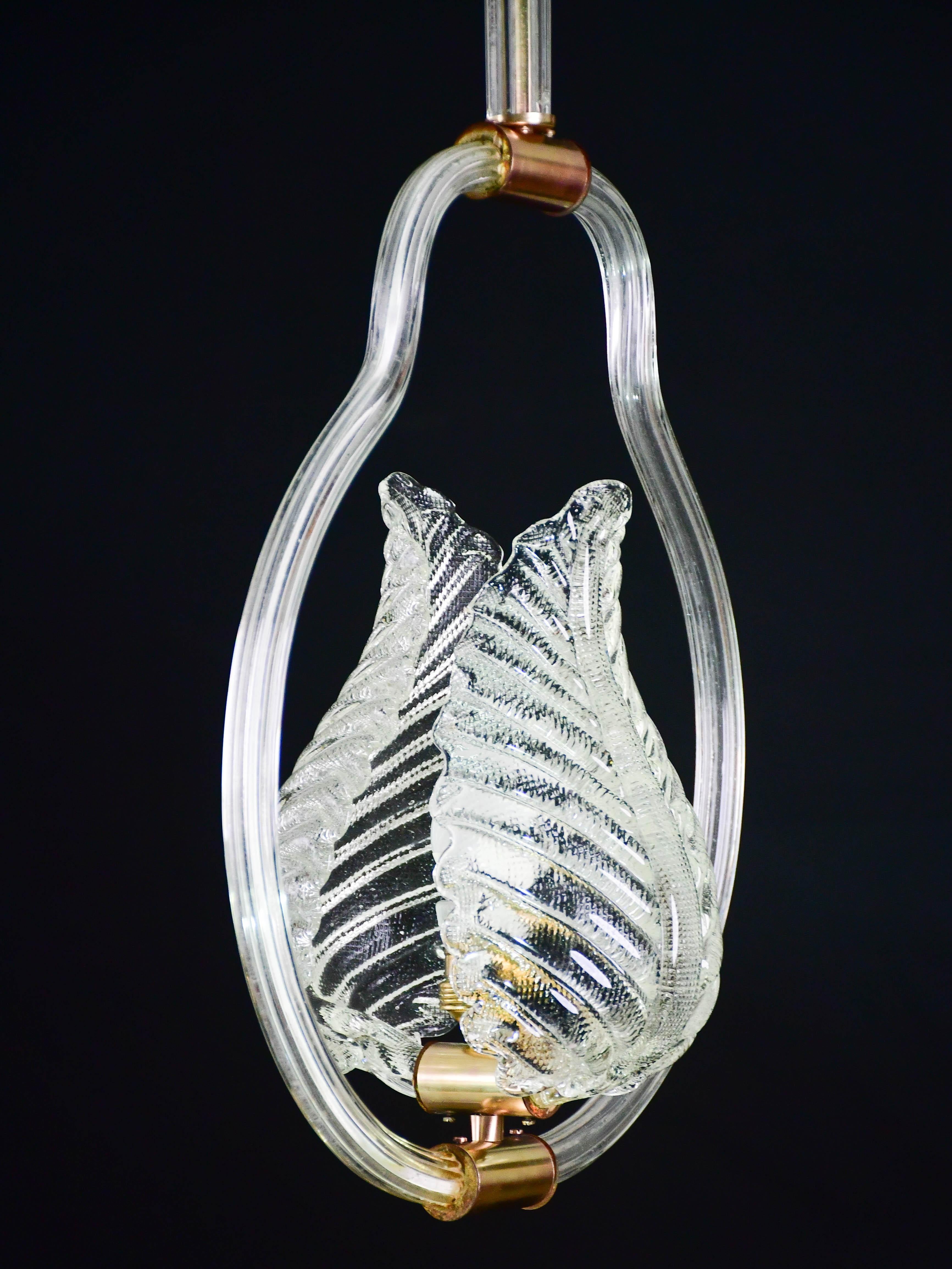 Wunderschöne transparente Art Decò Barovier e Toso Pendelleuchte Murano Glas, 1930er Jahre im Angebot 9