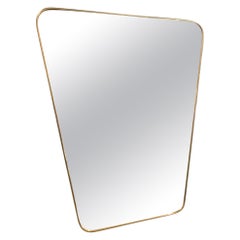 Lovely Trapezoid Mid-Century Brass Mirror, Italy