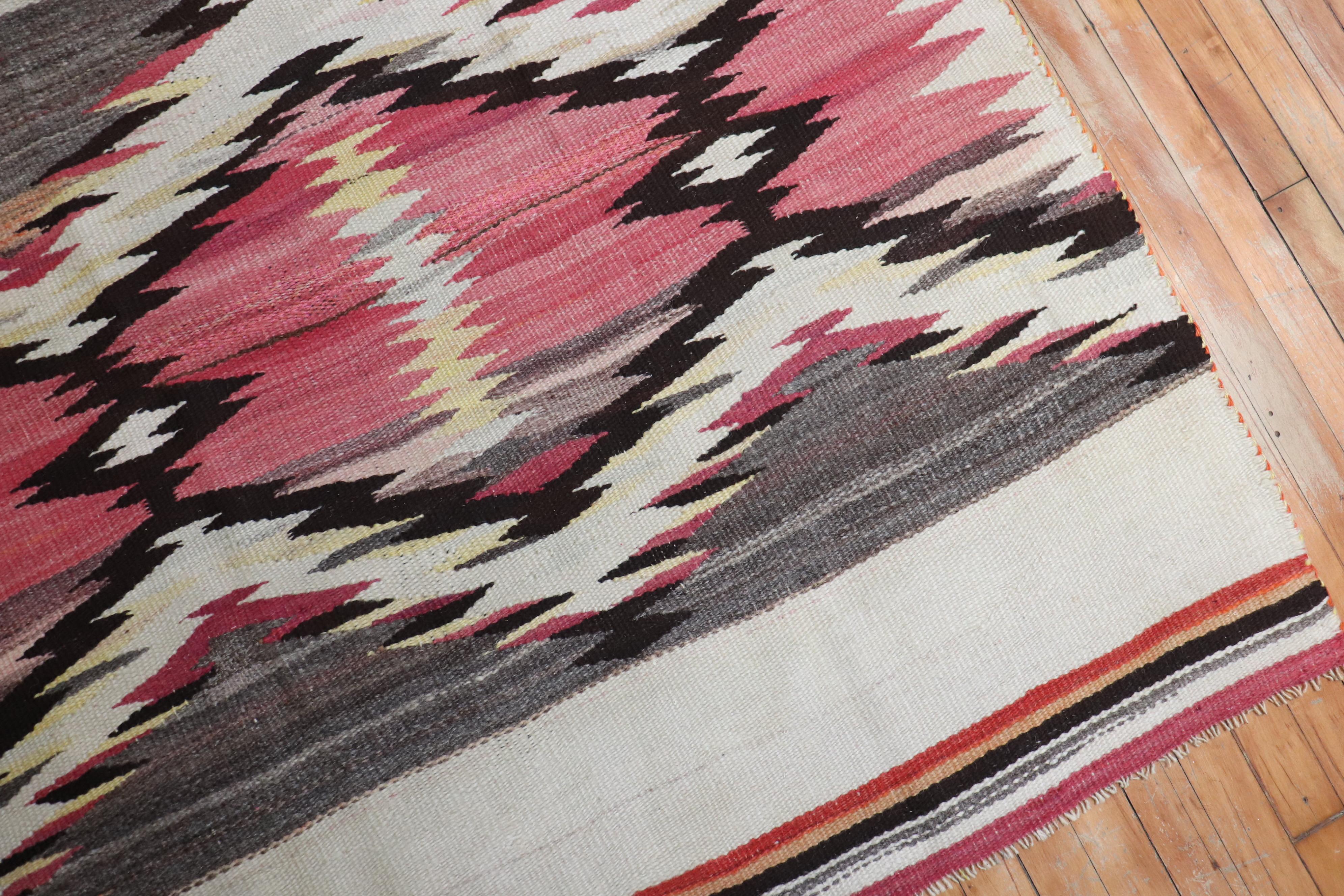 Lovely Tribal American Navajo Square Rug For Sale 3