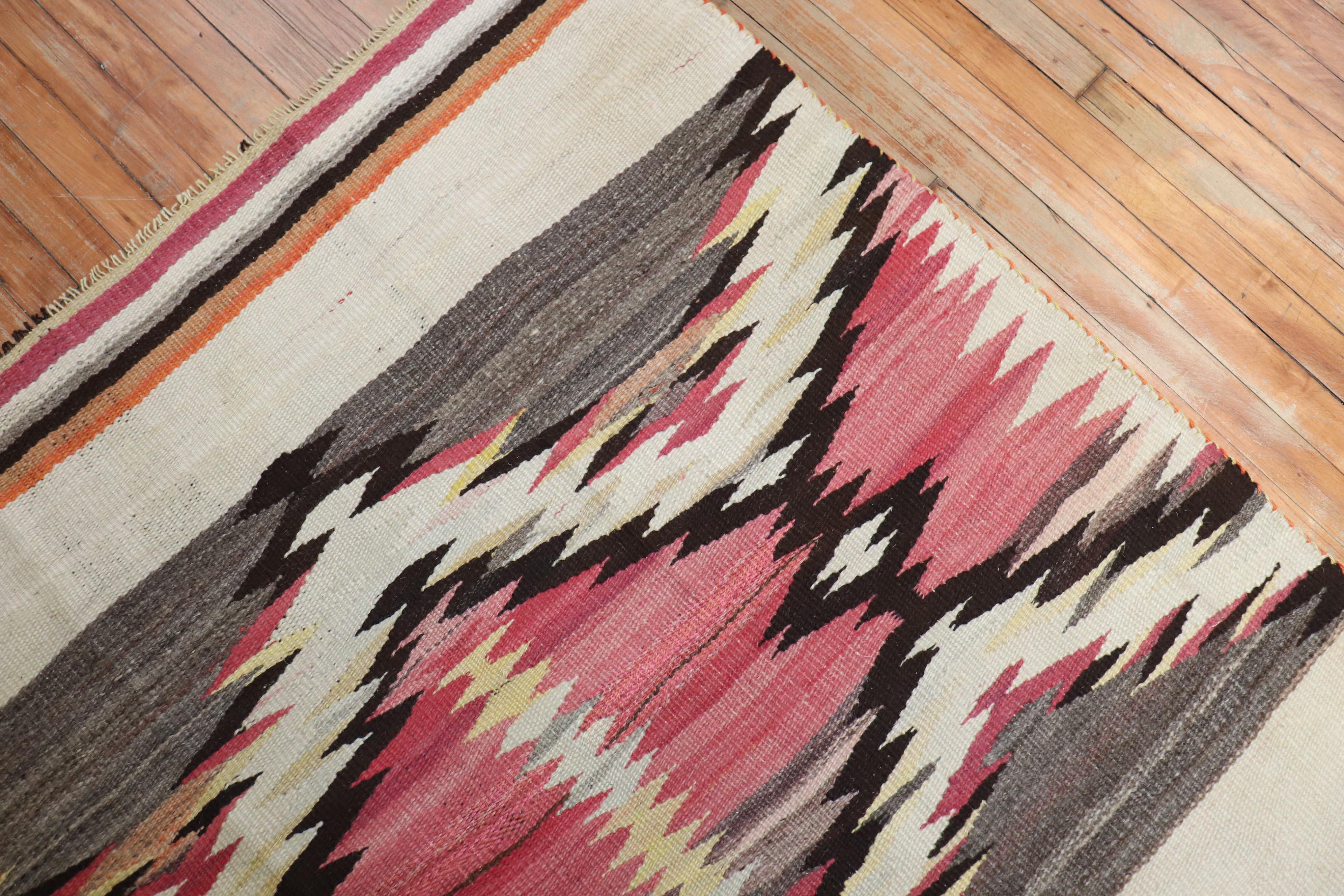 20th Century Lovely Tribal American Navajo Square Rug For Sale