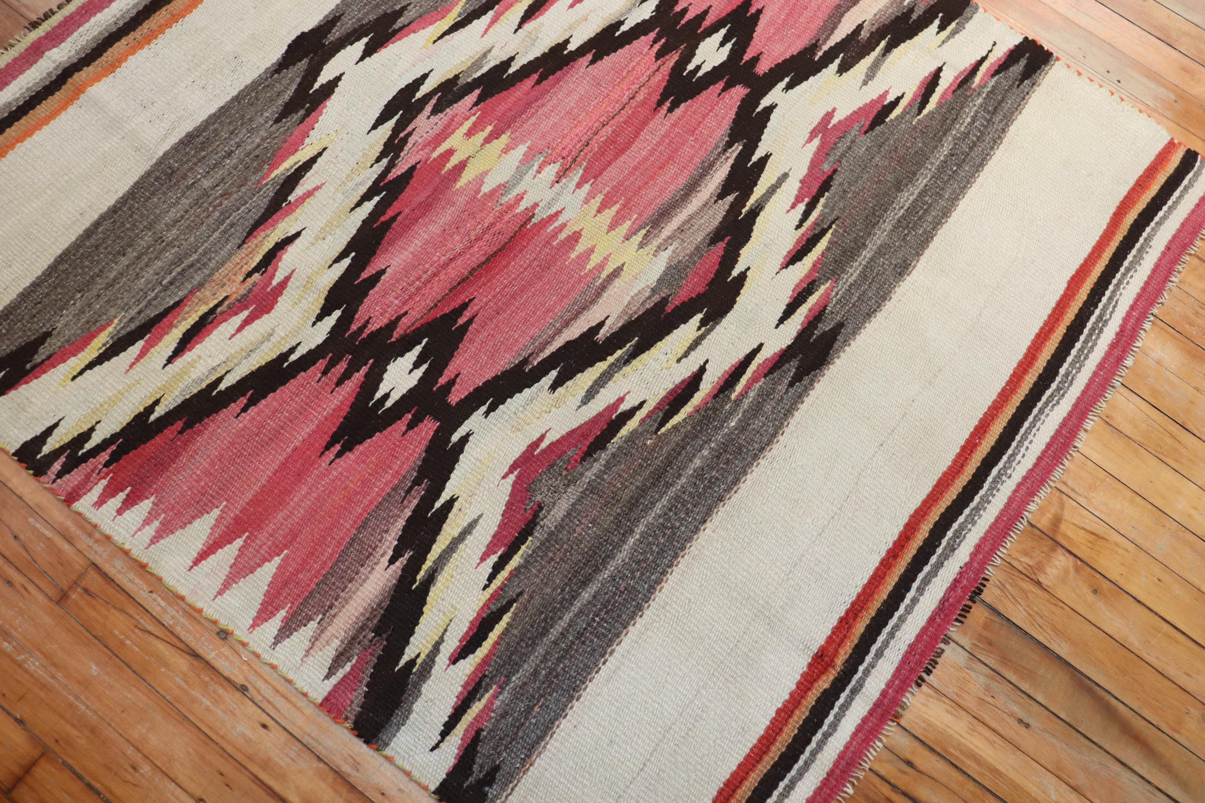 Wool Lovely Tribal American Navajo Square Rug For Sale