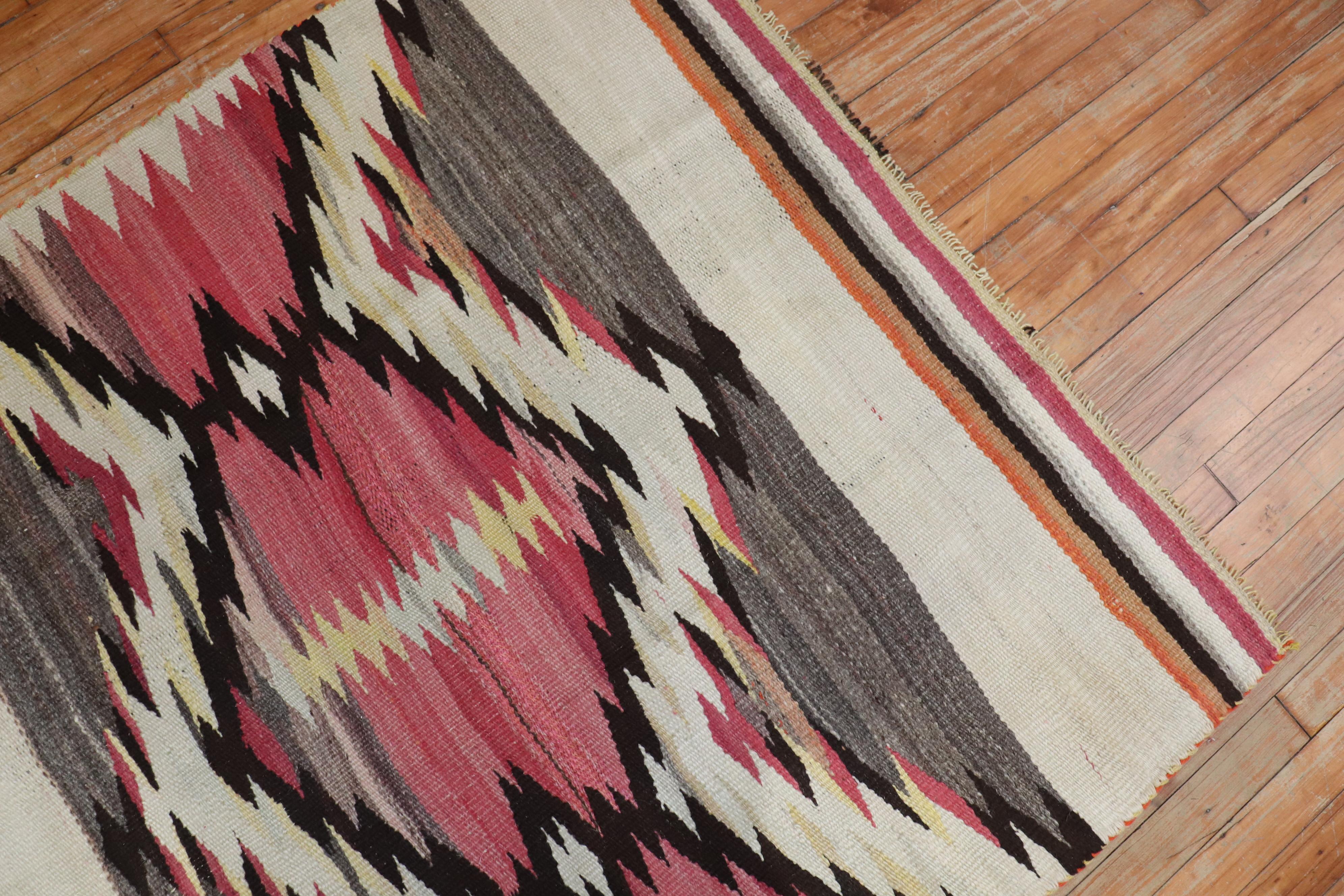 Lovely Tribal American Navajo Square Rug For Sale 2