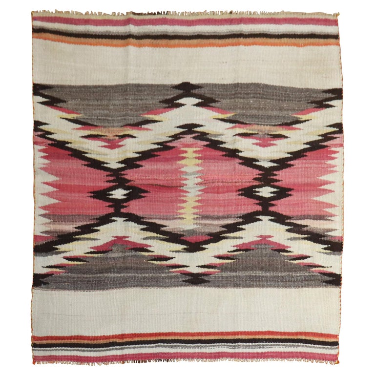 Lovely Tribal American Navajo Square Rug For Sale at 1stDibs