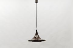 Lovely Tulip Choco Brown Glas-Deckenleuchte von Peill & Putzler, 1960er Jahre