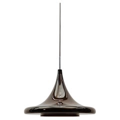Lovely Tulip Choco Brown Glass Ceiling Lamp by Peill & Putzler, 1960s