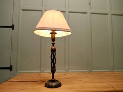 Lovely Turned and Painted Hollow Barley Twist Table Lamp