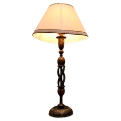Lovely Turned and Painted Hollow Barley Twist Table Lamp