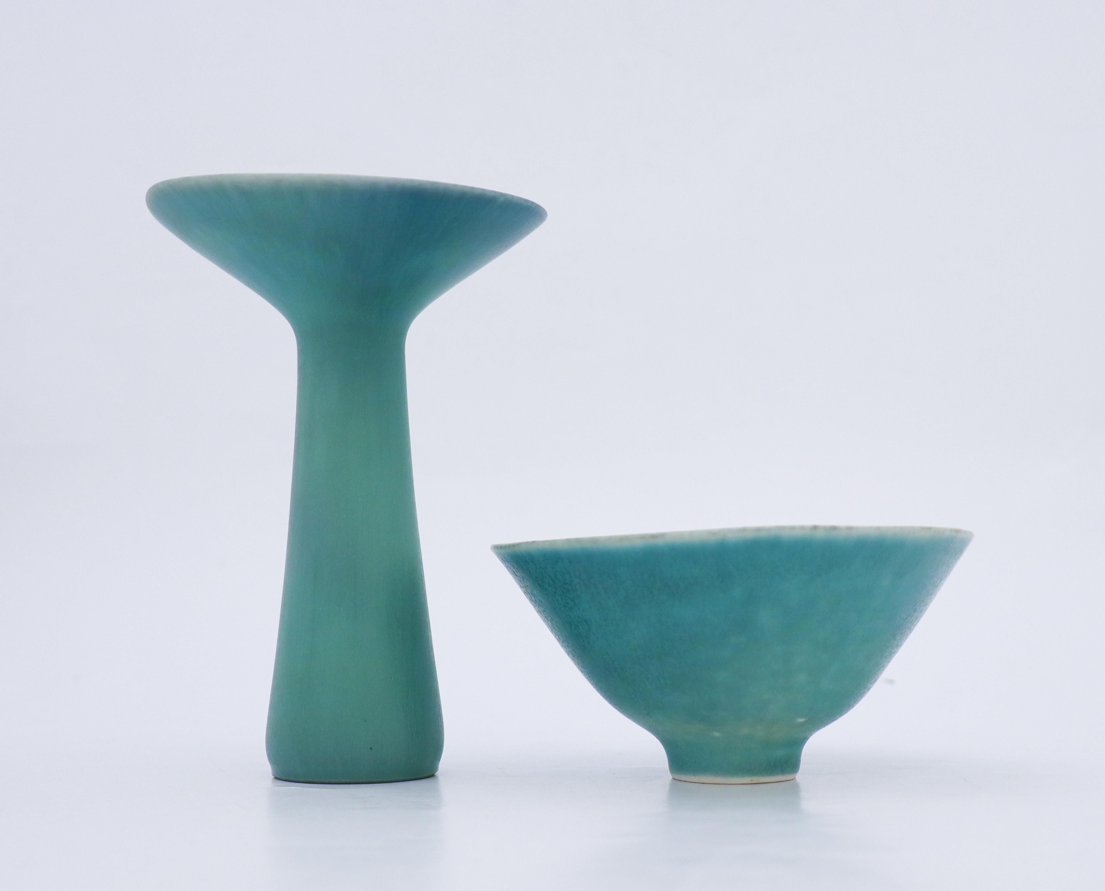 Turquoise Vintage Mid Century Ceramic Bowl Carl-Harry Stålhane, Rörstrand 2