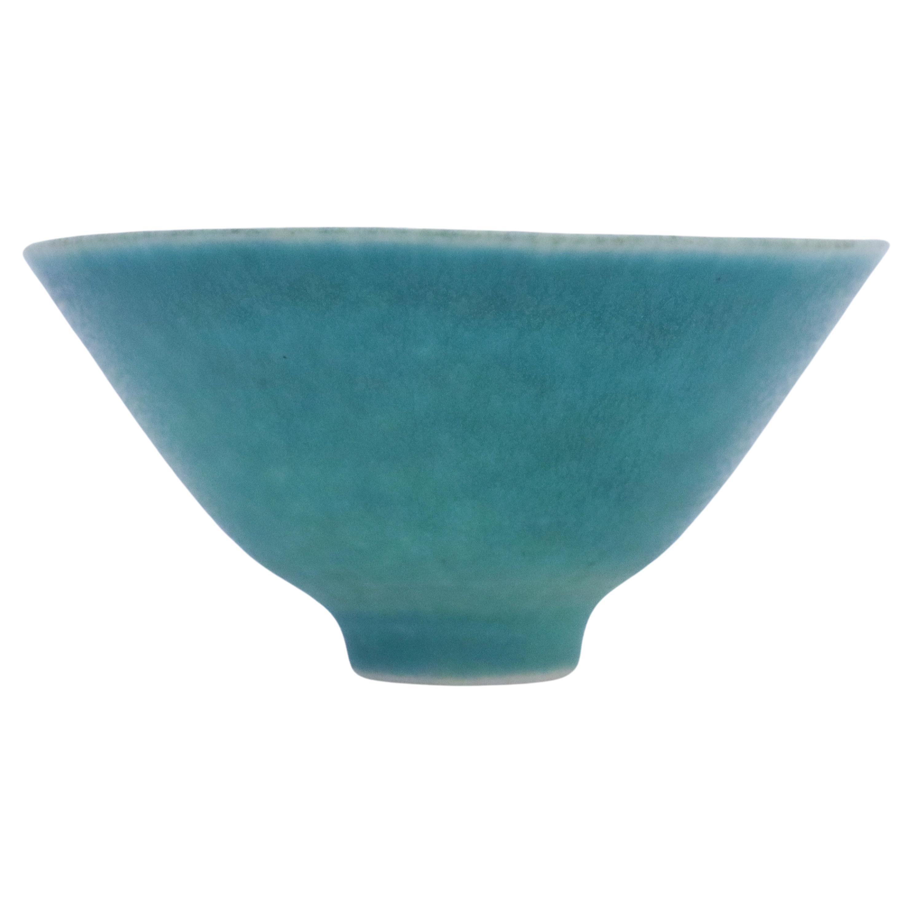 Turquoise Vintage Mid Century Ceramic Bowl Carl-Harry Stålhane, Rörstrand