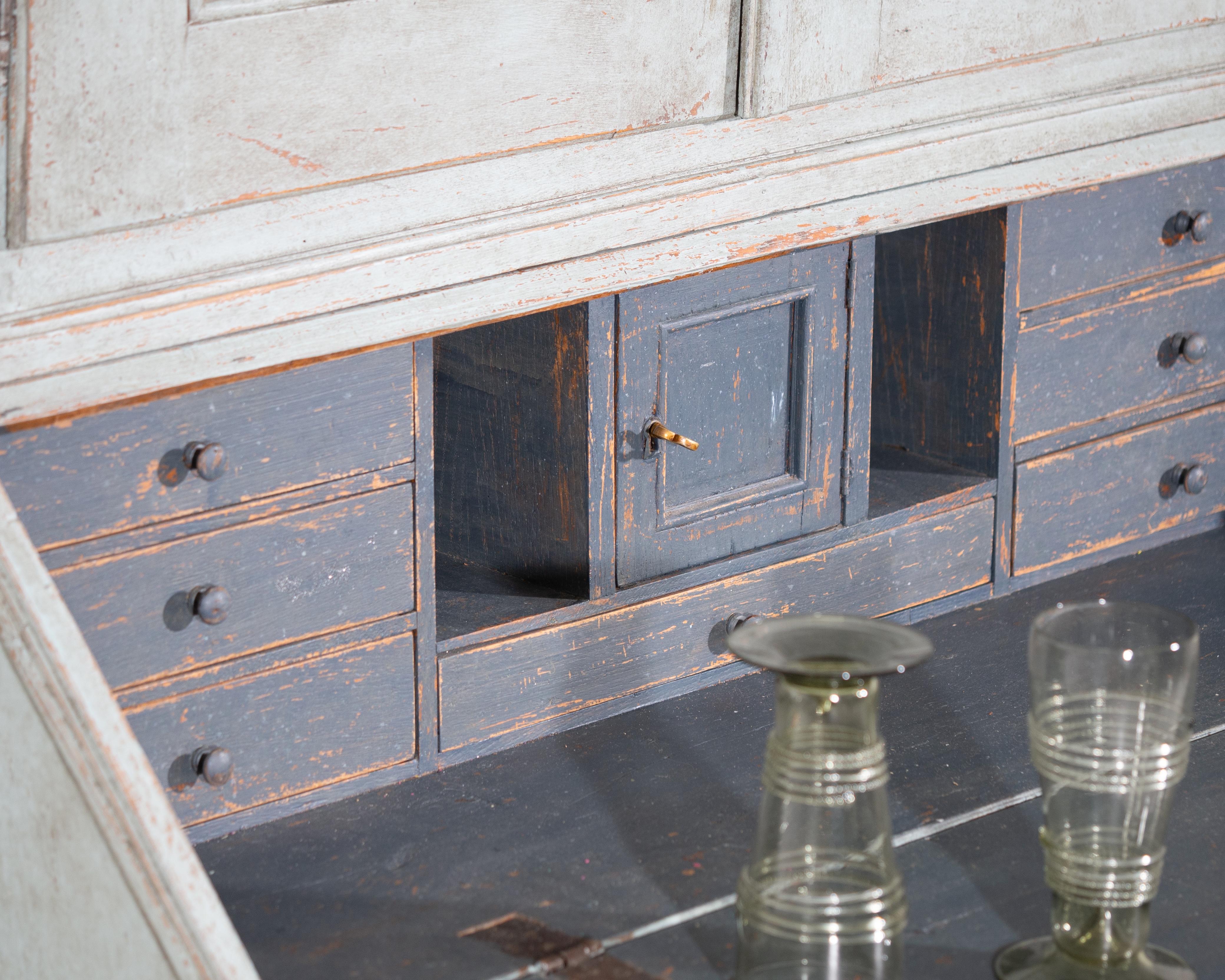 Lovely two-part bureau with lots of beautiful carvings, circa 100 years old. For Sale 1