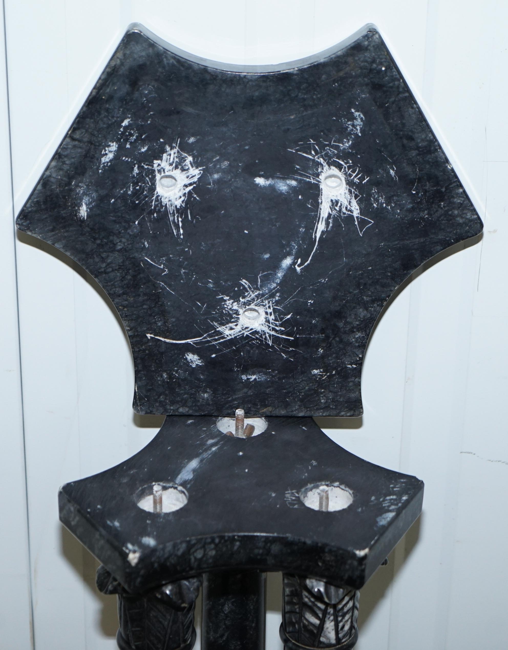 Lovely Unique Solid Marble Pedestal Column with Three Central Corinthian Pillars 10
