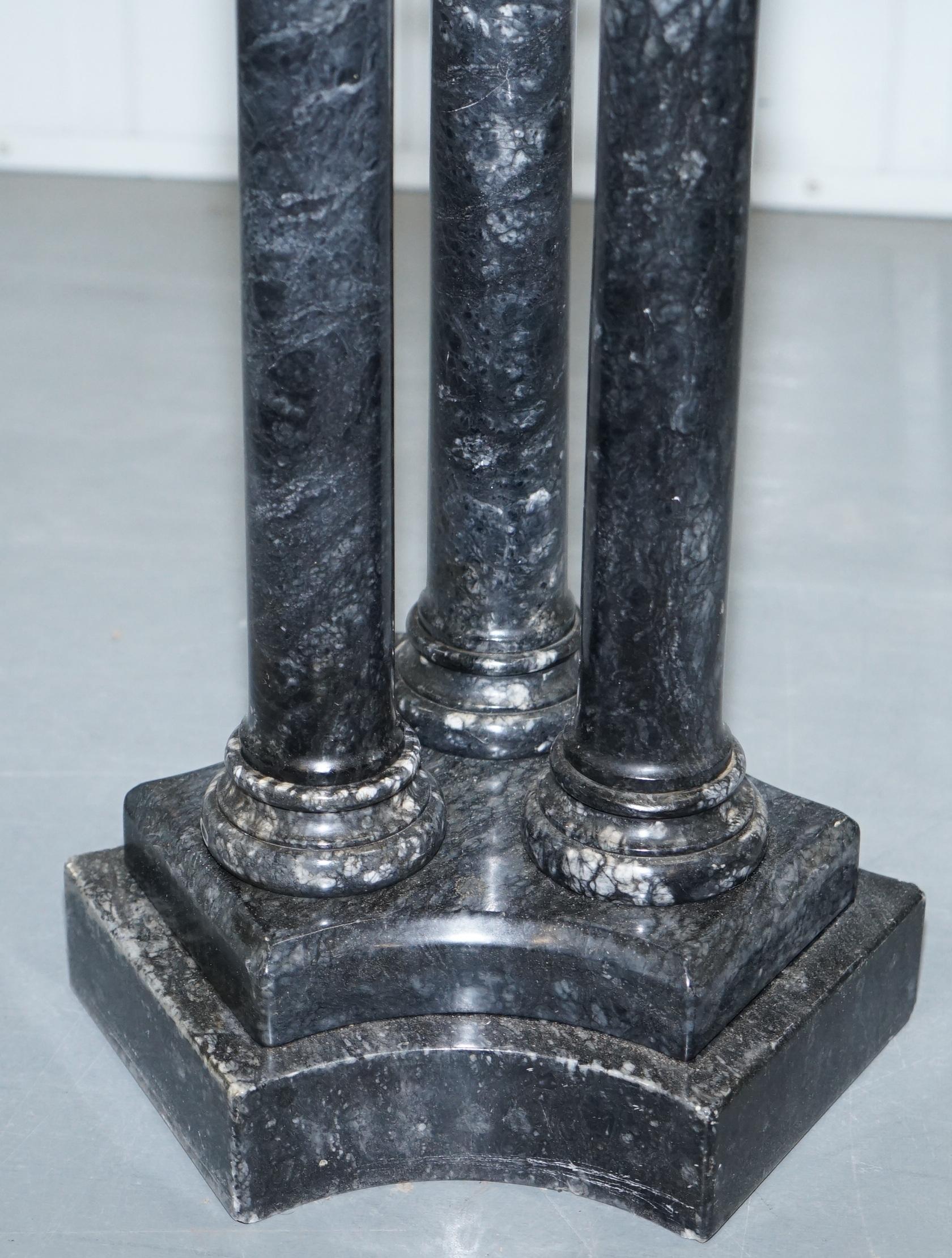 Lovely Unique Solid Marble Pedestal Column with Three Central Corinthian Pillars In Good Condition In West Sussex, Pulborough