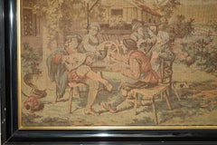 Lovely Very Large Napoleon III circa 1860 Antique French Embroidered Tapestry