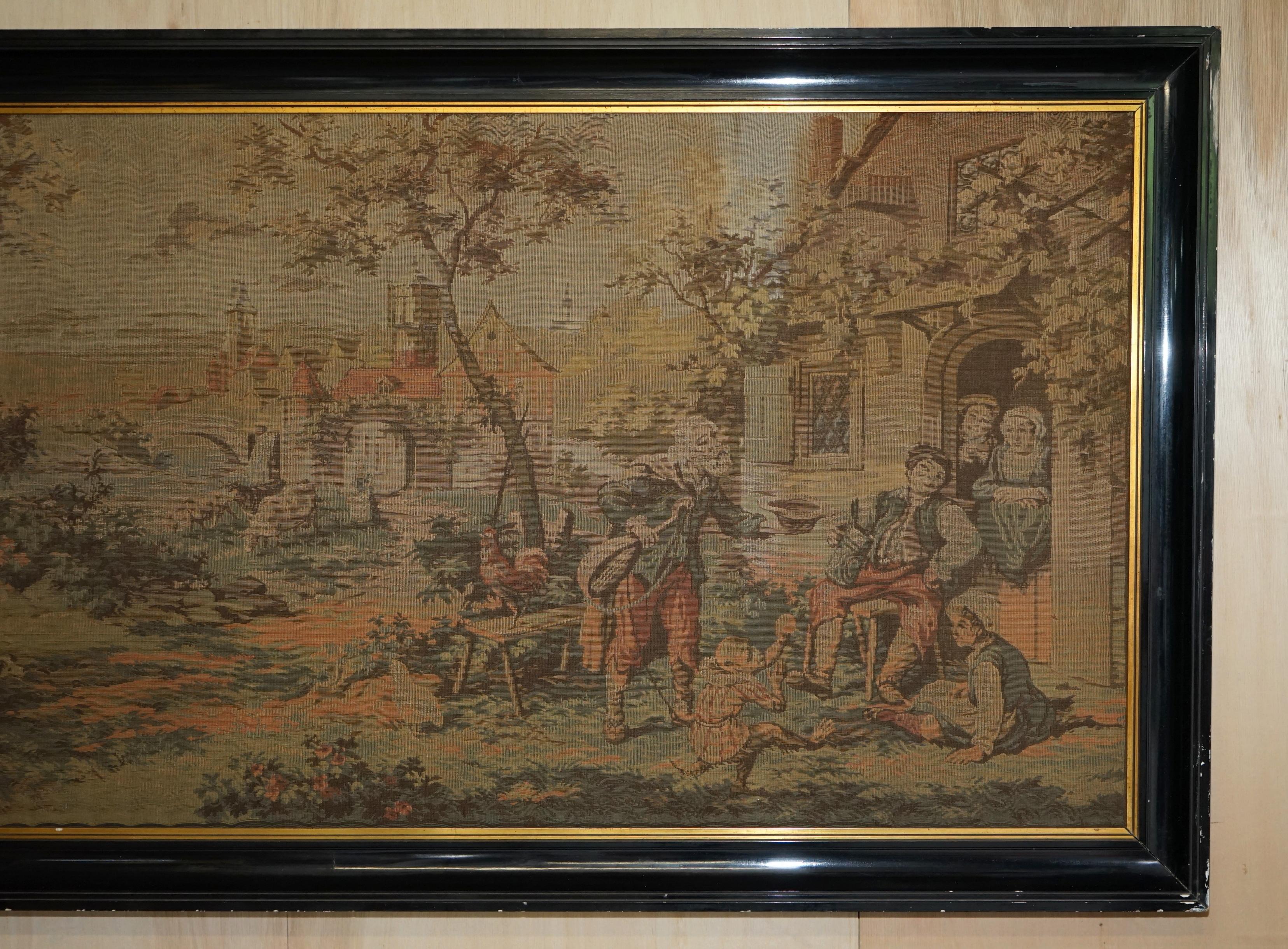 Lovely Very Large Napoleon III circa 1860 Antique French Embroidered Tapestry For Sale 1