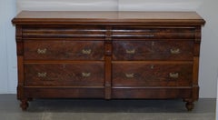 Lovely Victorian Burr & Quarter Cut Walnut Six Drawer Sideboard Chest of Drawers