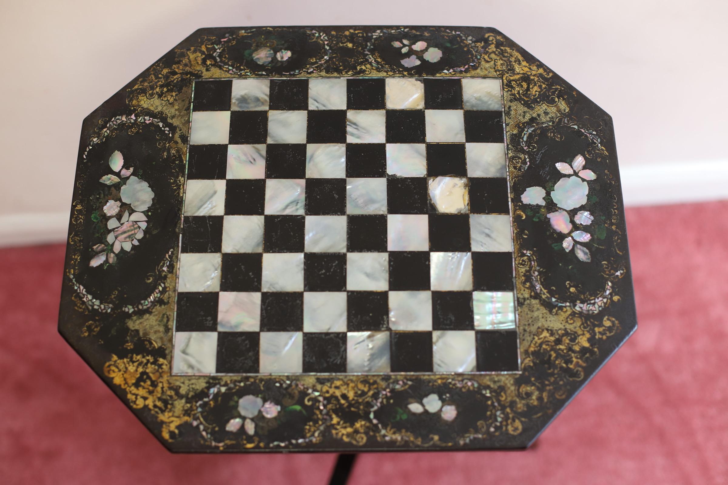 Mid-19th Century Lovely Victorian Ebonized Game Table made by Jennens  and Bettridge  For Sale
