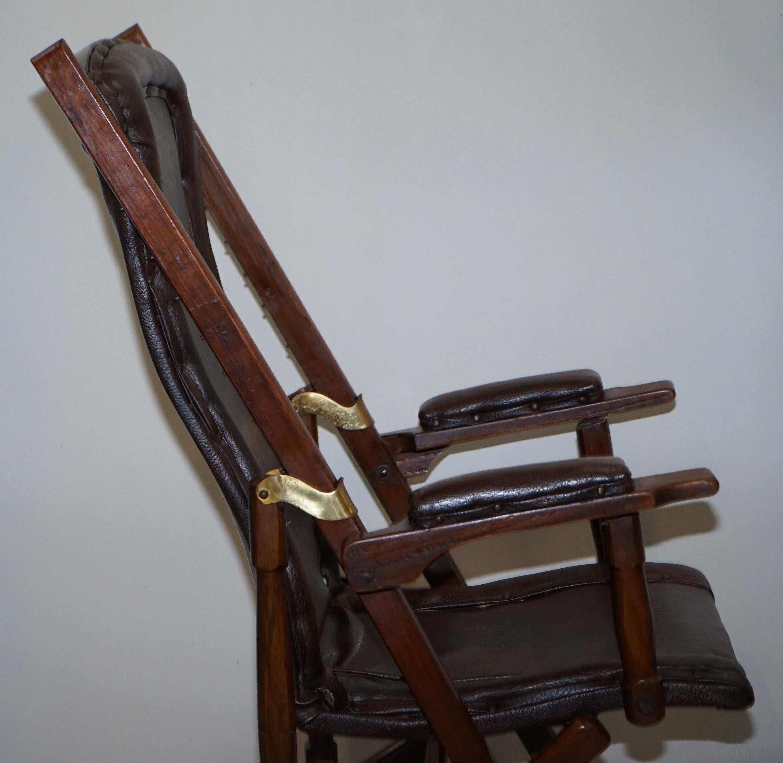 Lovely Victorian Folding Campaign Steamer Deck Chair Multiple Seating Positions 2