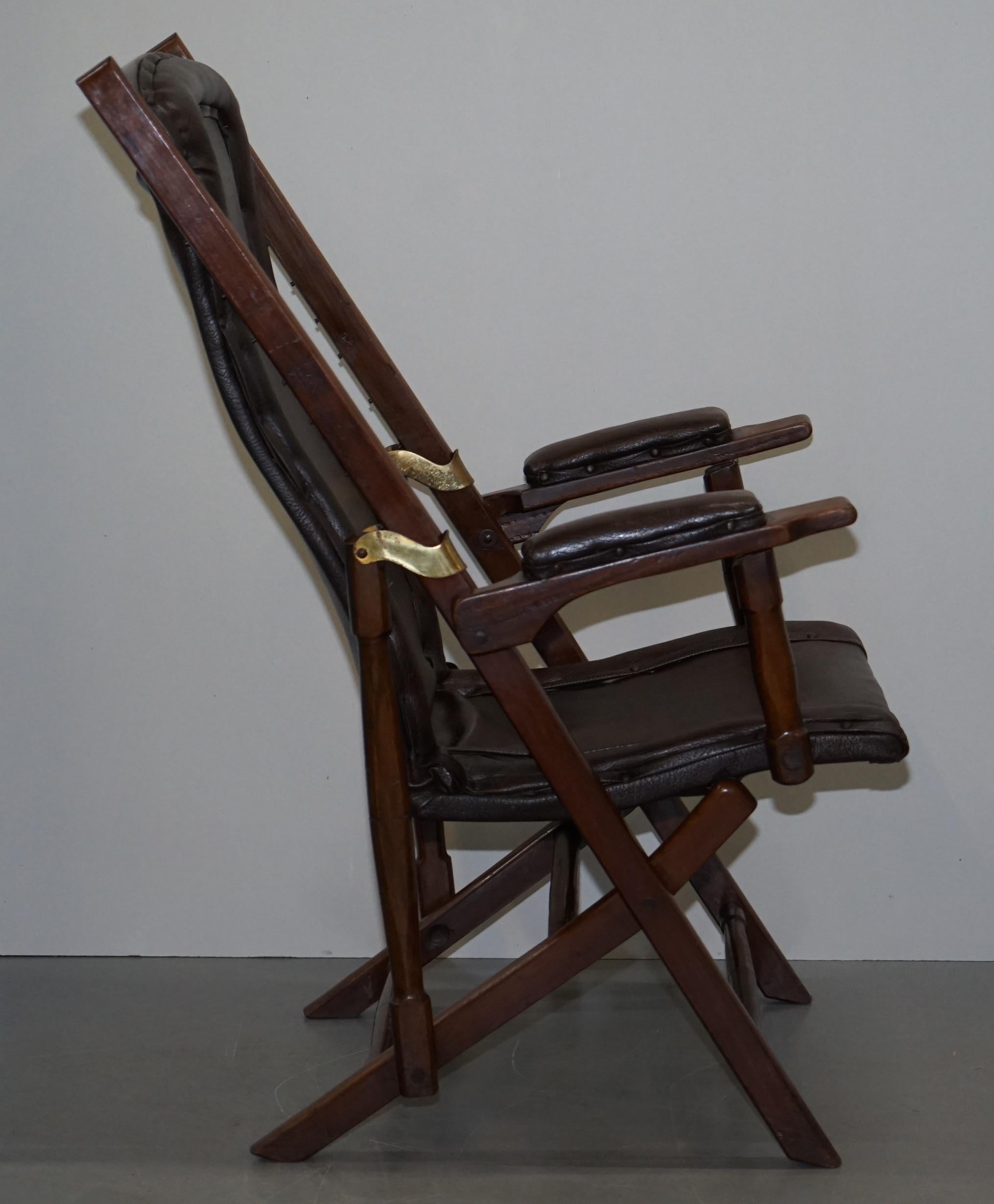 Teak Lovely Victorian Folding Campaign Steamer Deck Chair Multiple Seating Positions