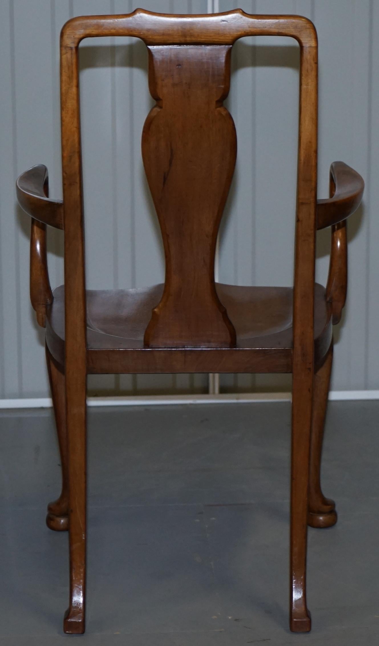 Lovely Victorian Howard & Son's Fully Stamped Office Desk Armchair in Walnut For Sale 8