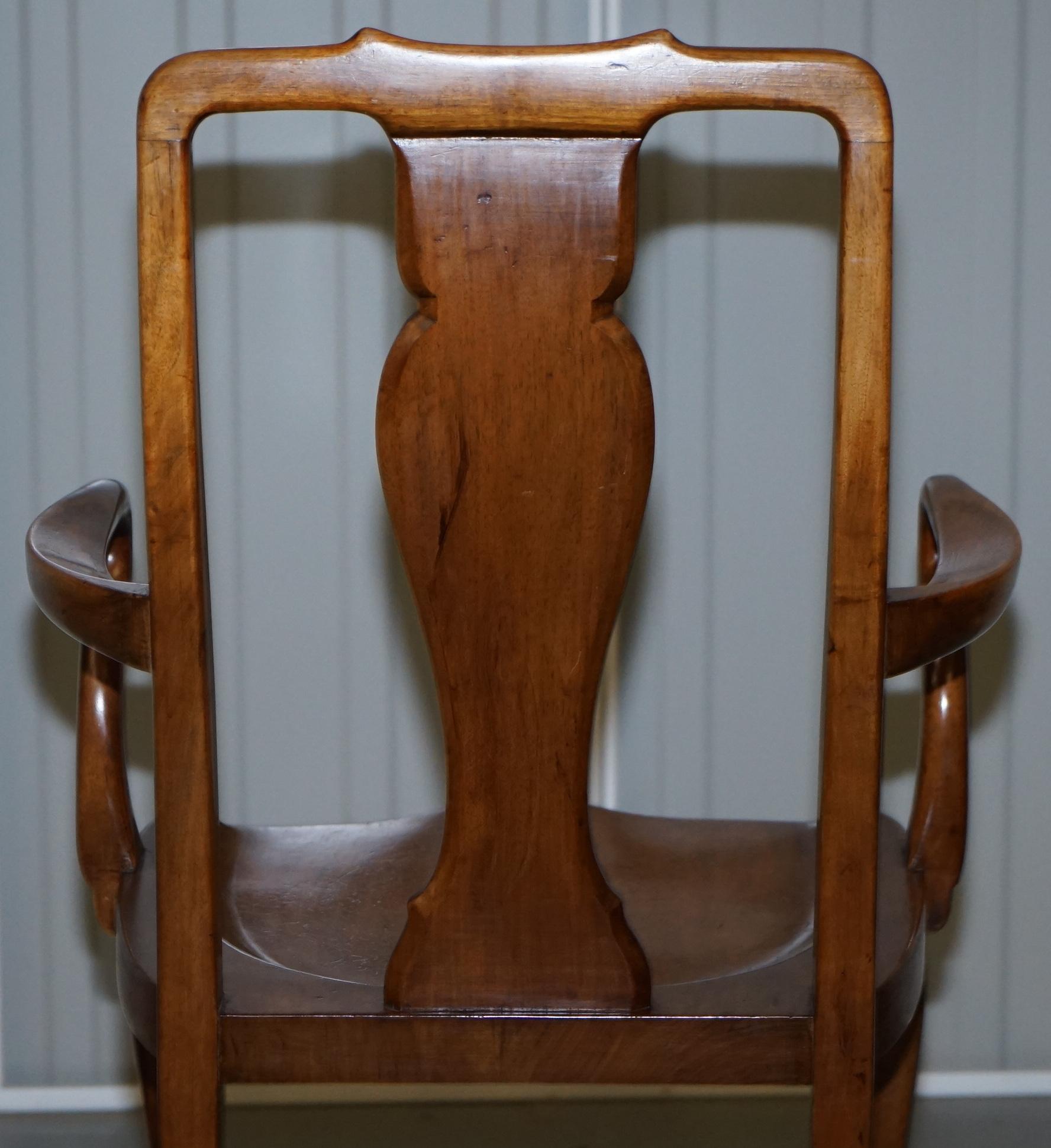 Lovely Victorian Howard & Son's Fully Stamped Office Desk Armchair in Walnut For Sale 9