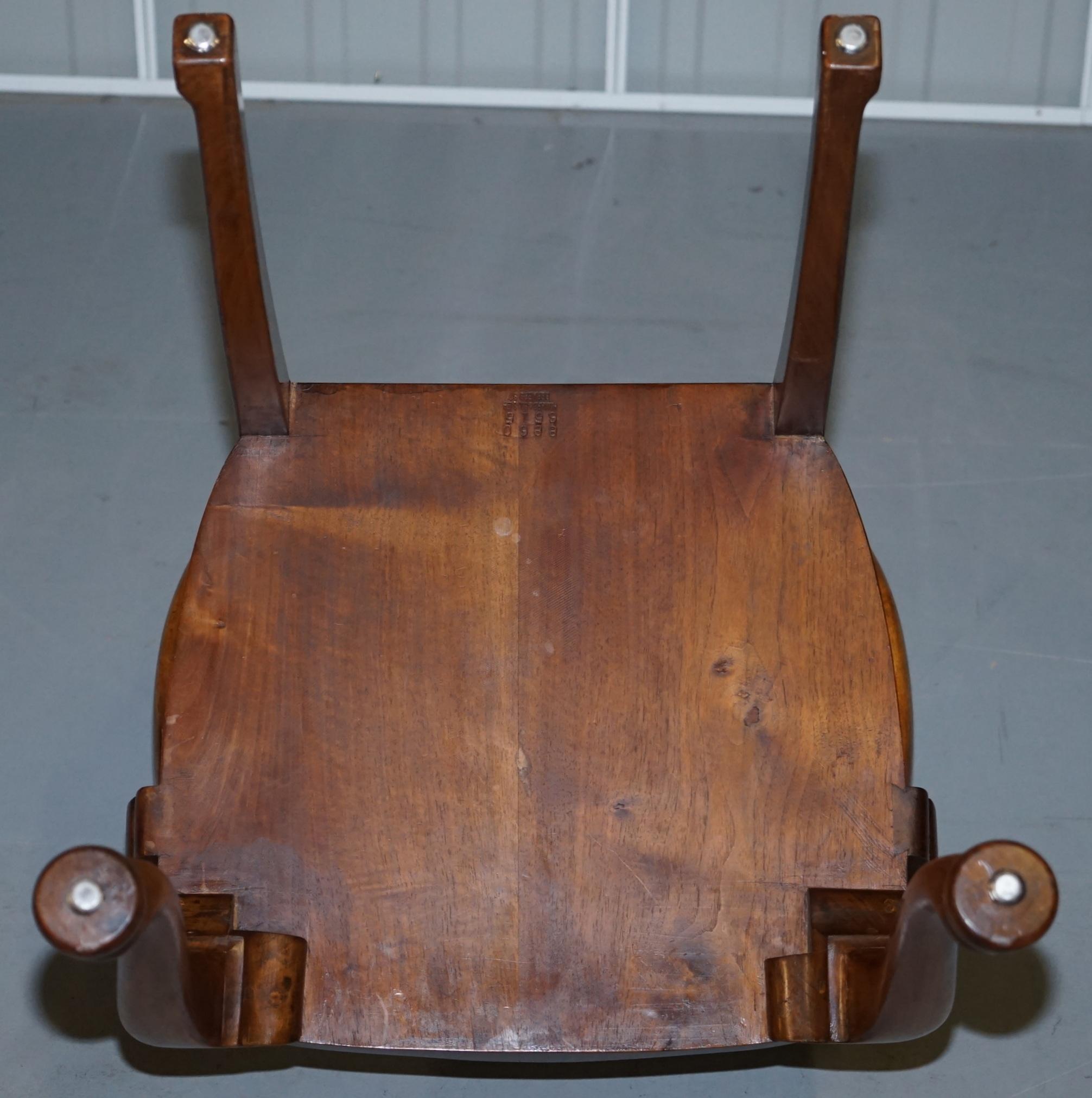 Lovely Victorian Howard & Son's Fully Stamped Office Desk Armchair in Walnut For Sale 11