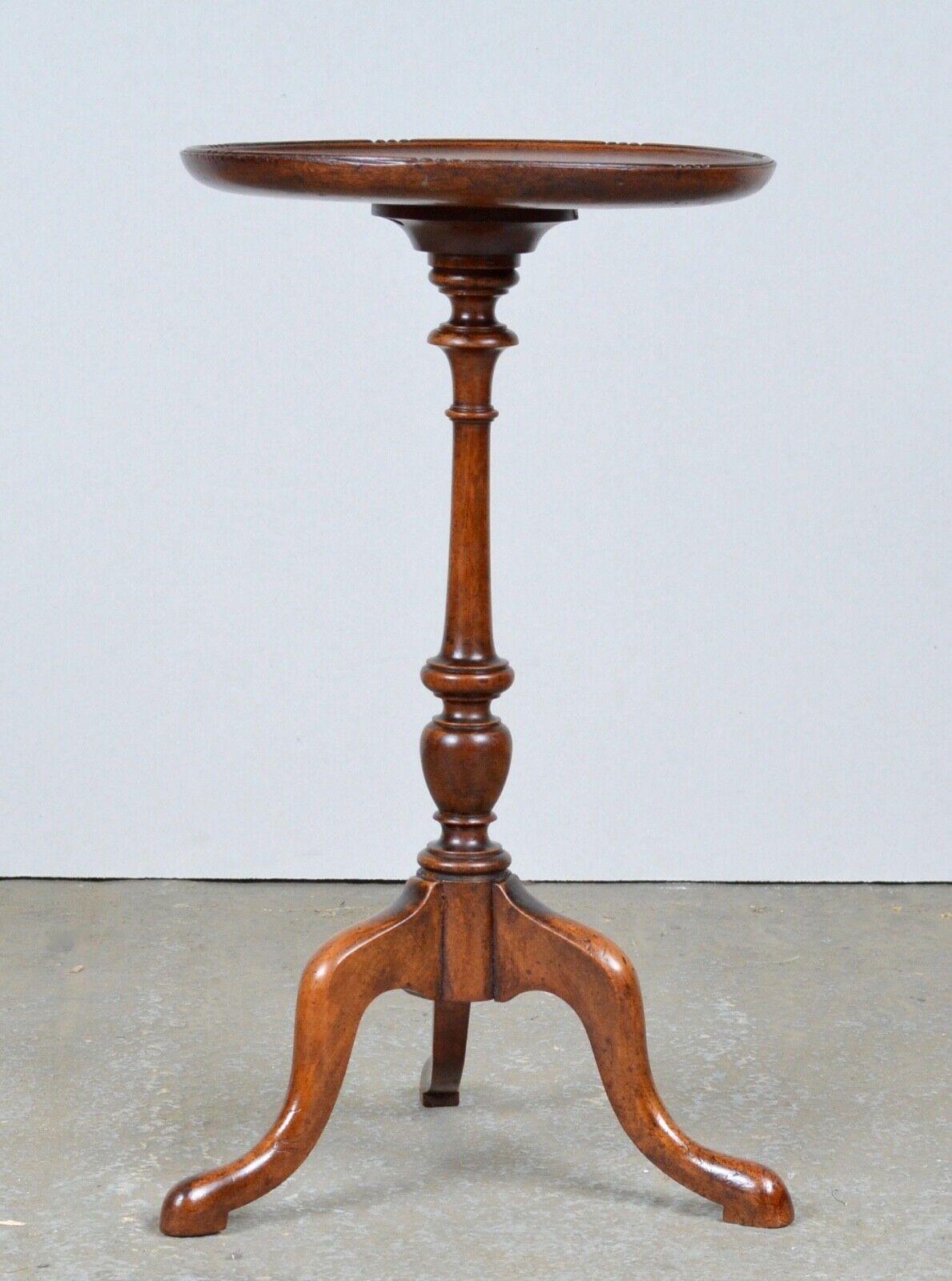 Lovely Victorian Hardwood Tripod Lamp Side End Wine Table 6