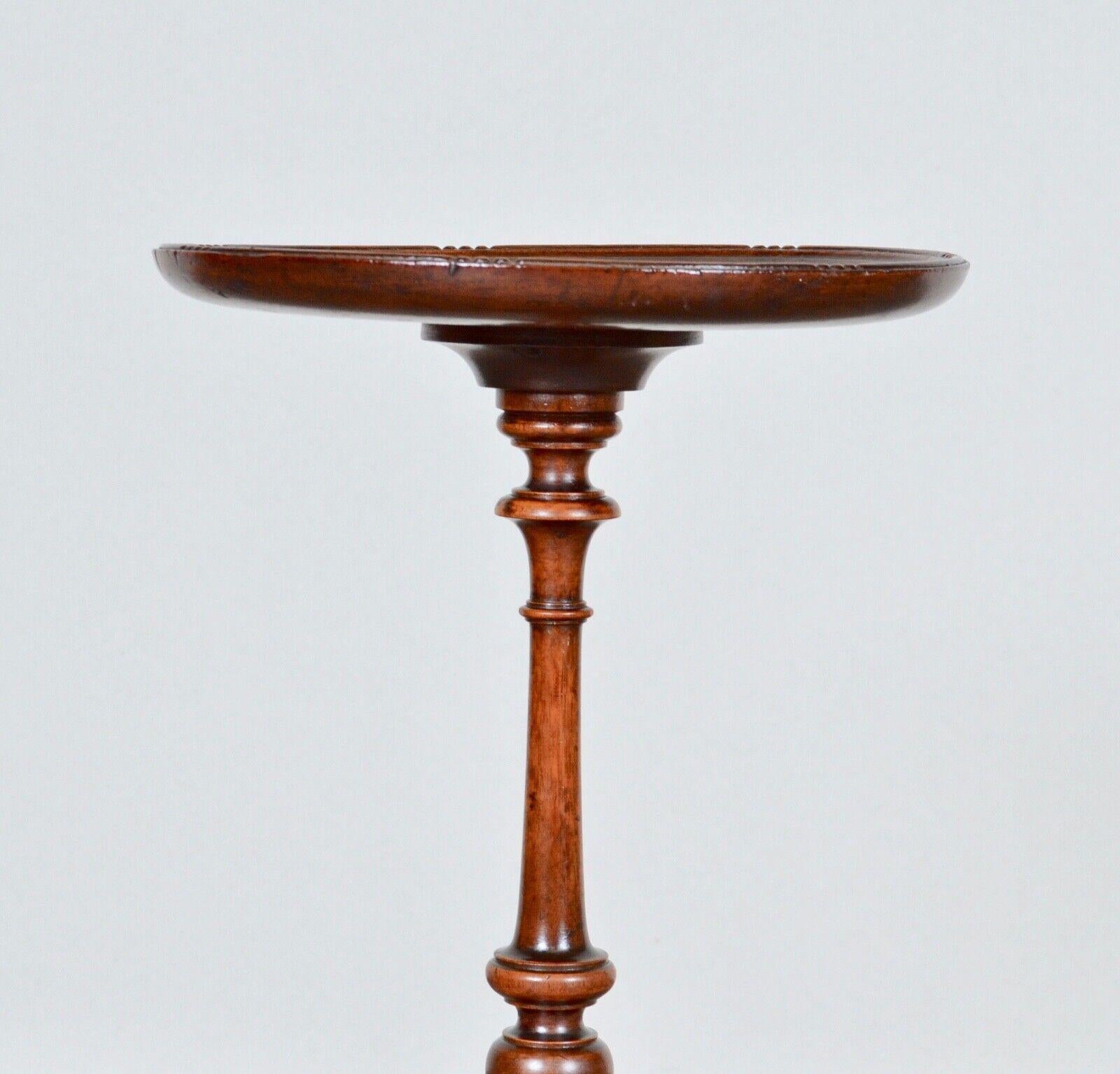 Lovely Victorian Hardwood Tripod Lamp Side End Wine Table 4