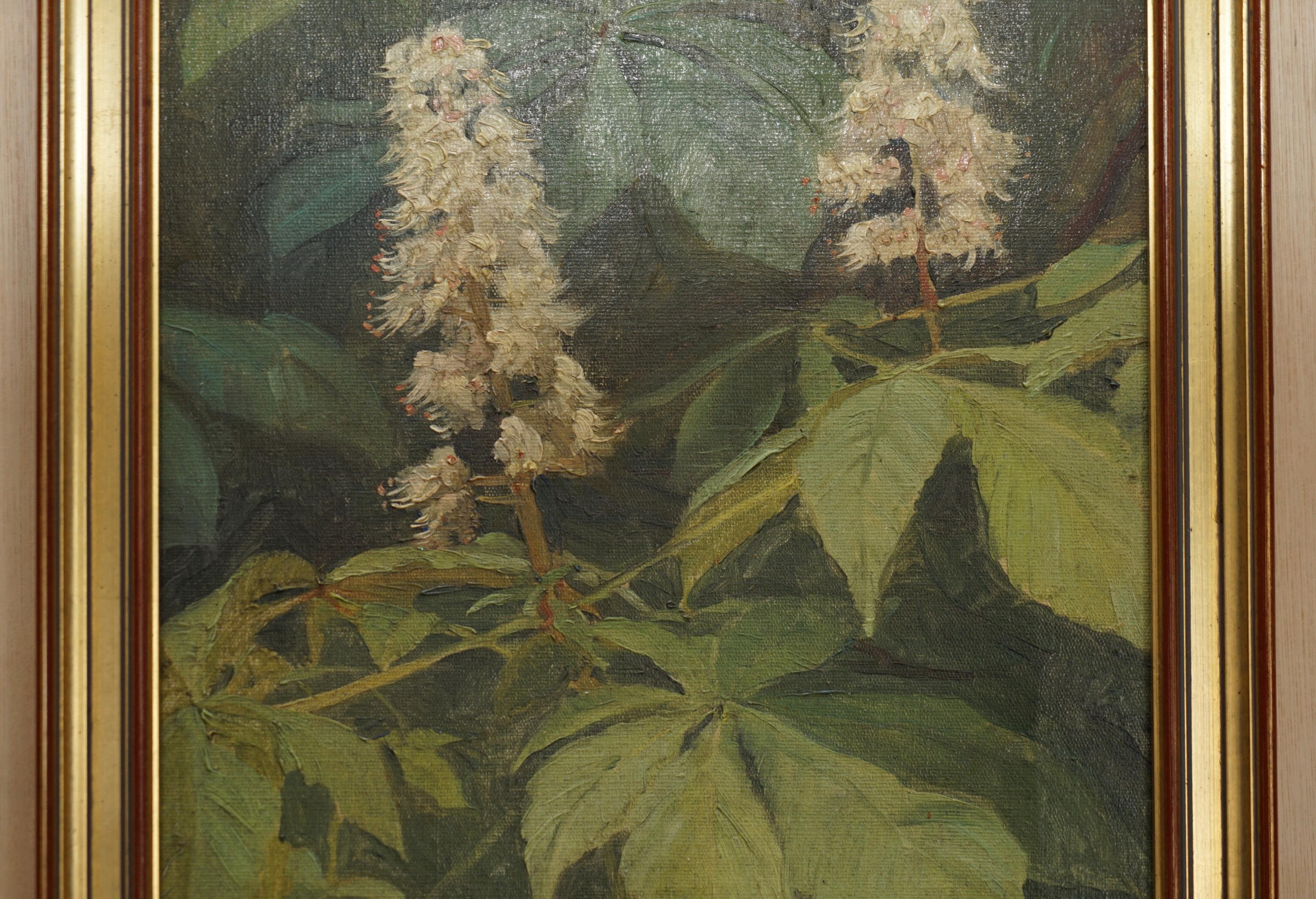 High Victorian Lovely Victorian Oil on Canvus Painting by E.Drvee circa 1880-1900 of Flowers