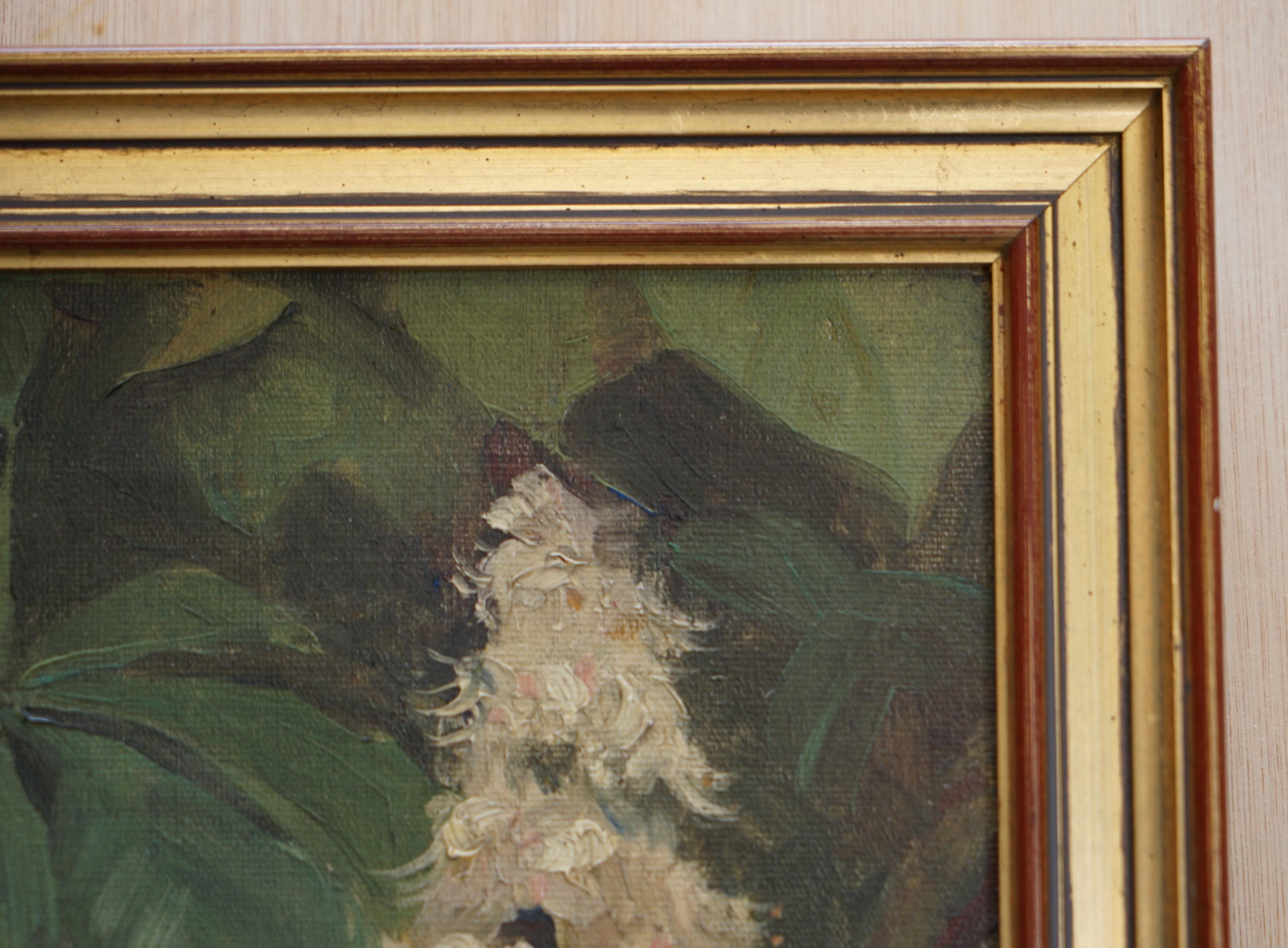 Late 19th Century Lovely Victorian Oil on Canvus Painting by E.Drvee circa 1880-1900 of Flowers