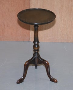 Lovely Victorian Scottish Hardwood Tripod Lamp Side End Wine Table Nice Top