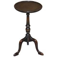 Lovely Victorian Scottish Hardwood Tripod Lamp Side End Wine Table Nice Top