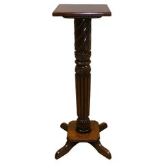 Lovely Victorian Solid Hardwood Brown Torchiere Jardiniere Plant Stand