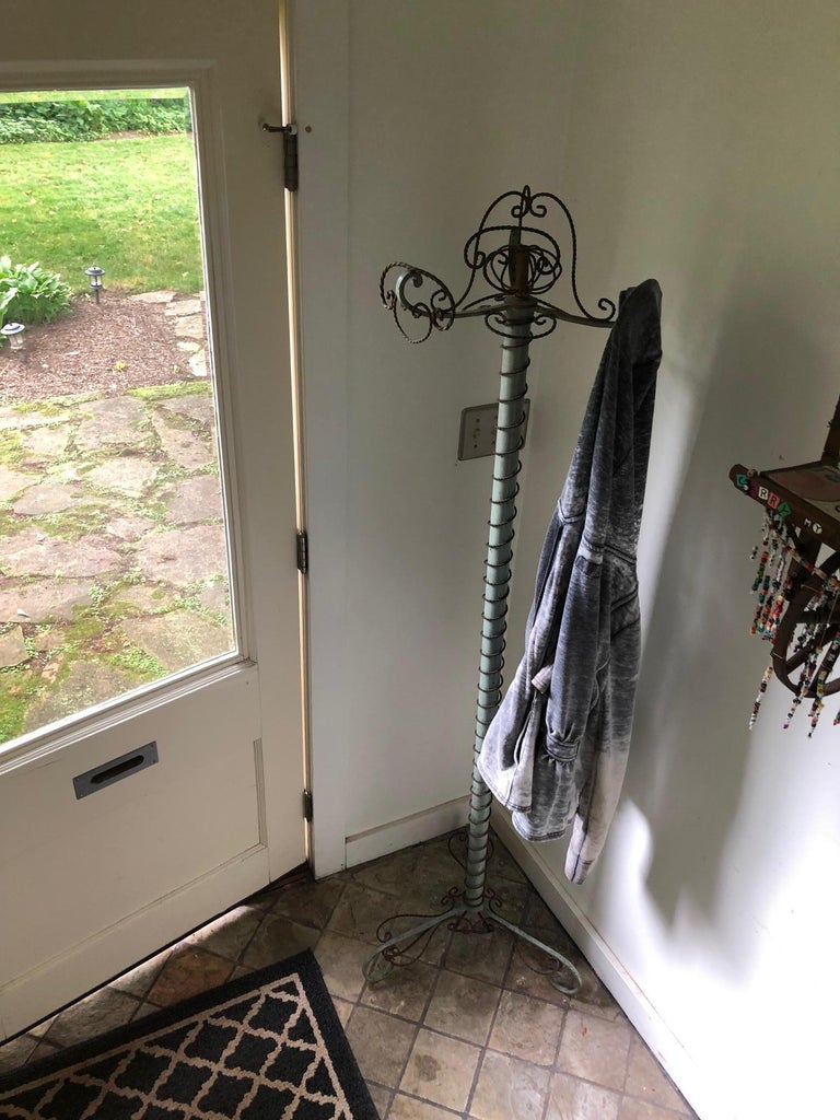 Lovely Victorian Style Coat Rack with Iron Curlicues For Sale at 1stDibs