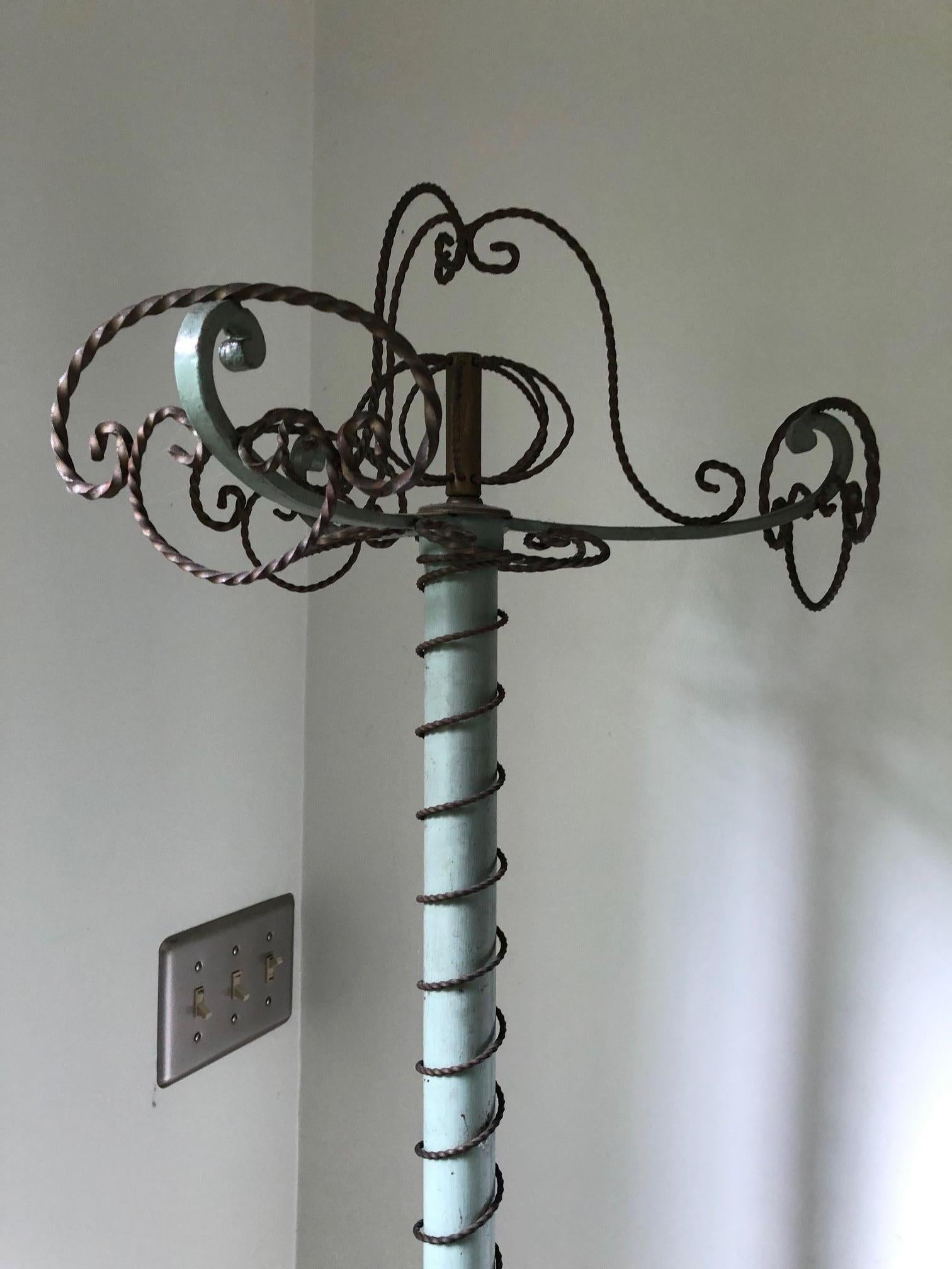 Mid-20th Century Lovely Victorian Style Coat Rack with Iron Curlicues For Sale