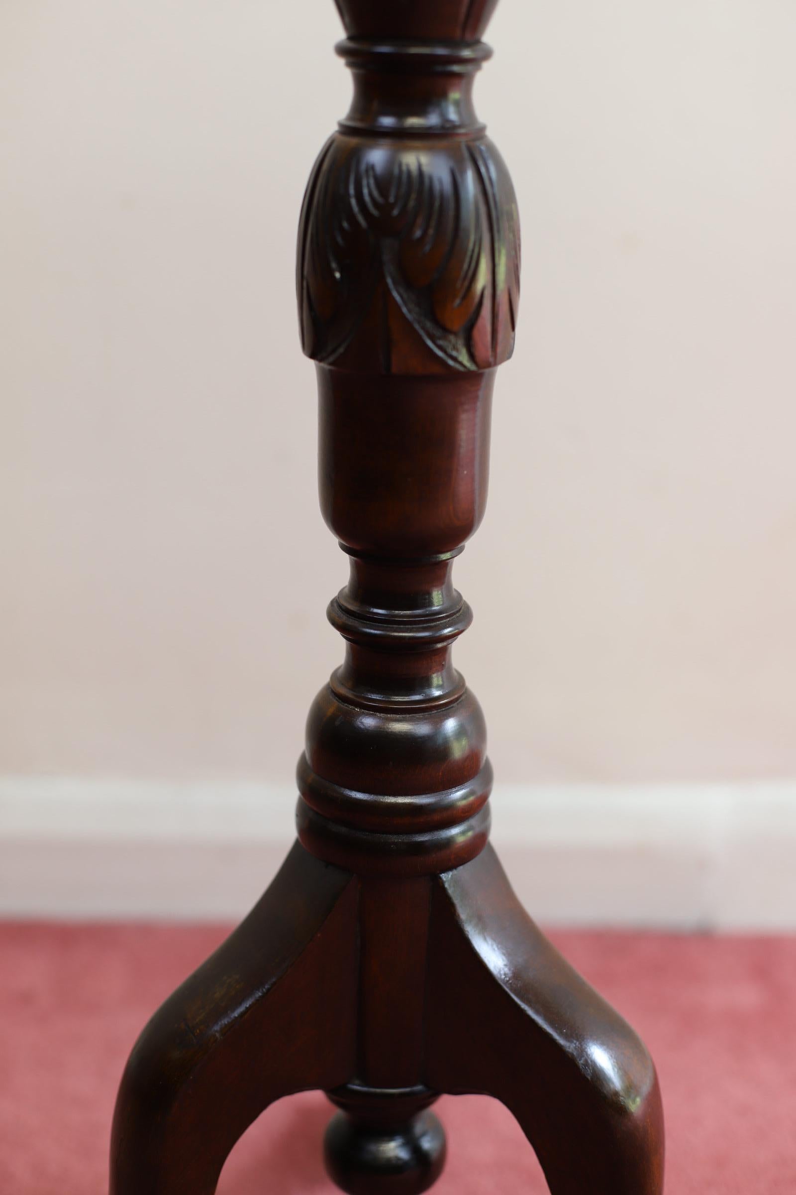 Carved Lovely Victorian Torchiere Plant Stand  For Sale