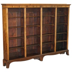 Lovely Victorian Walnut Very Large Dwarf Library Bookcase