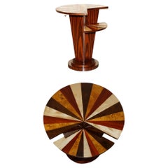 Lovely Vintage Art Deco Sample Wood Side Table in Hardwood Burr Walnut