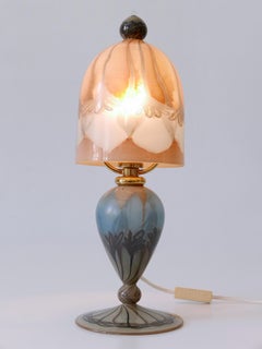 Wunderschöne Vintage-Kunstglas-Tischlampe von Vera Walther, Deutschland 1980er Jahre
